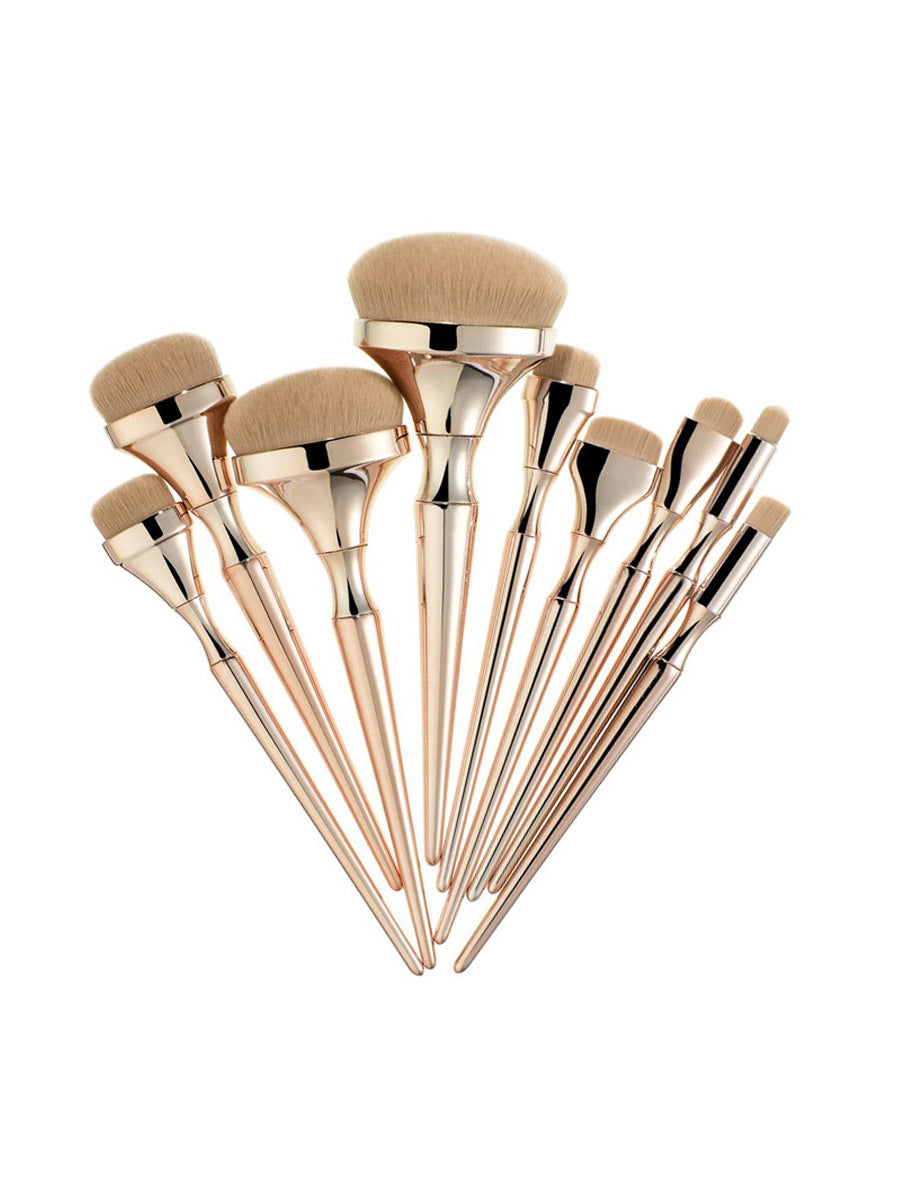 9-Piece Metal Handle Makeup Brush Set / Vitta Glow